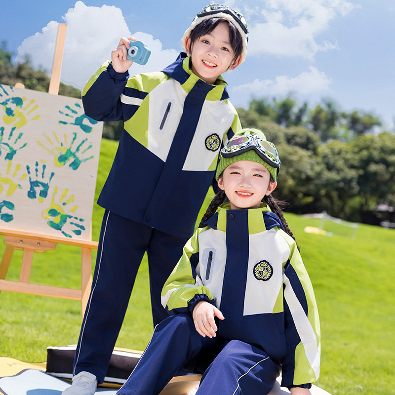 儿童冬季冲锋衣校服外套2025新款幼儿园服小学生春秋装班服三件套