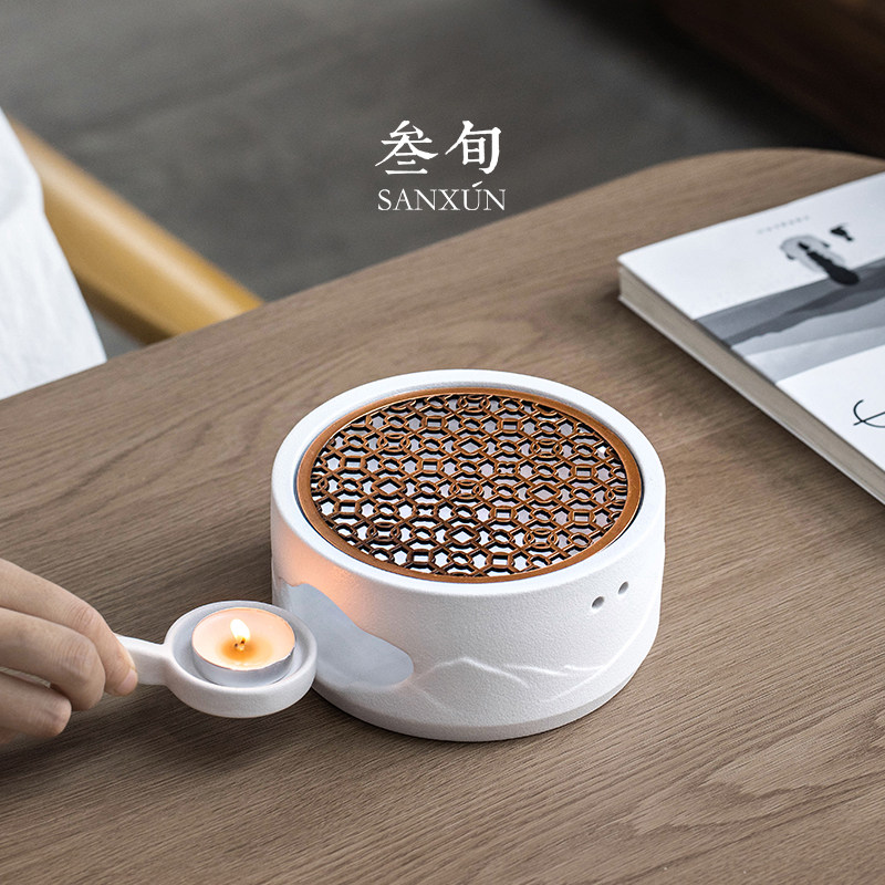 叁旬山峦温茶炉蜡烛小火炉保温底座围炉煮茶茶杯加热温茶器暖茶器