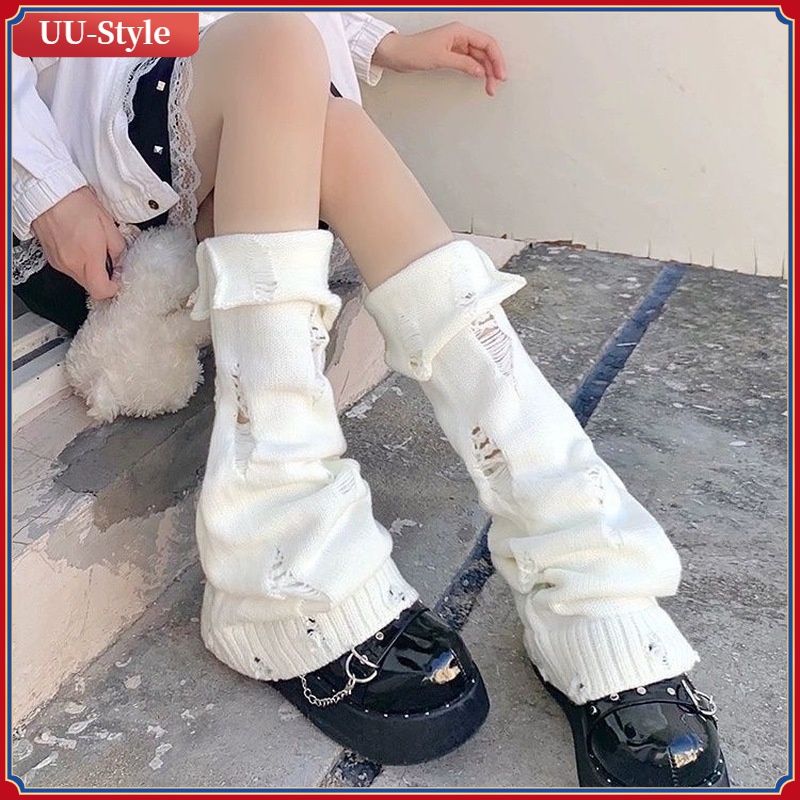 不翻边百搭腿洞开可爱辣妹新款y2k春秋亚文化破叉套女调腿型森系