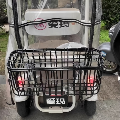 新款电动三轮车后置车筐加厚超大篮子电动三轮车买菜篮安装无损