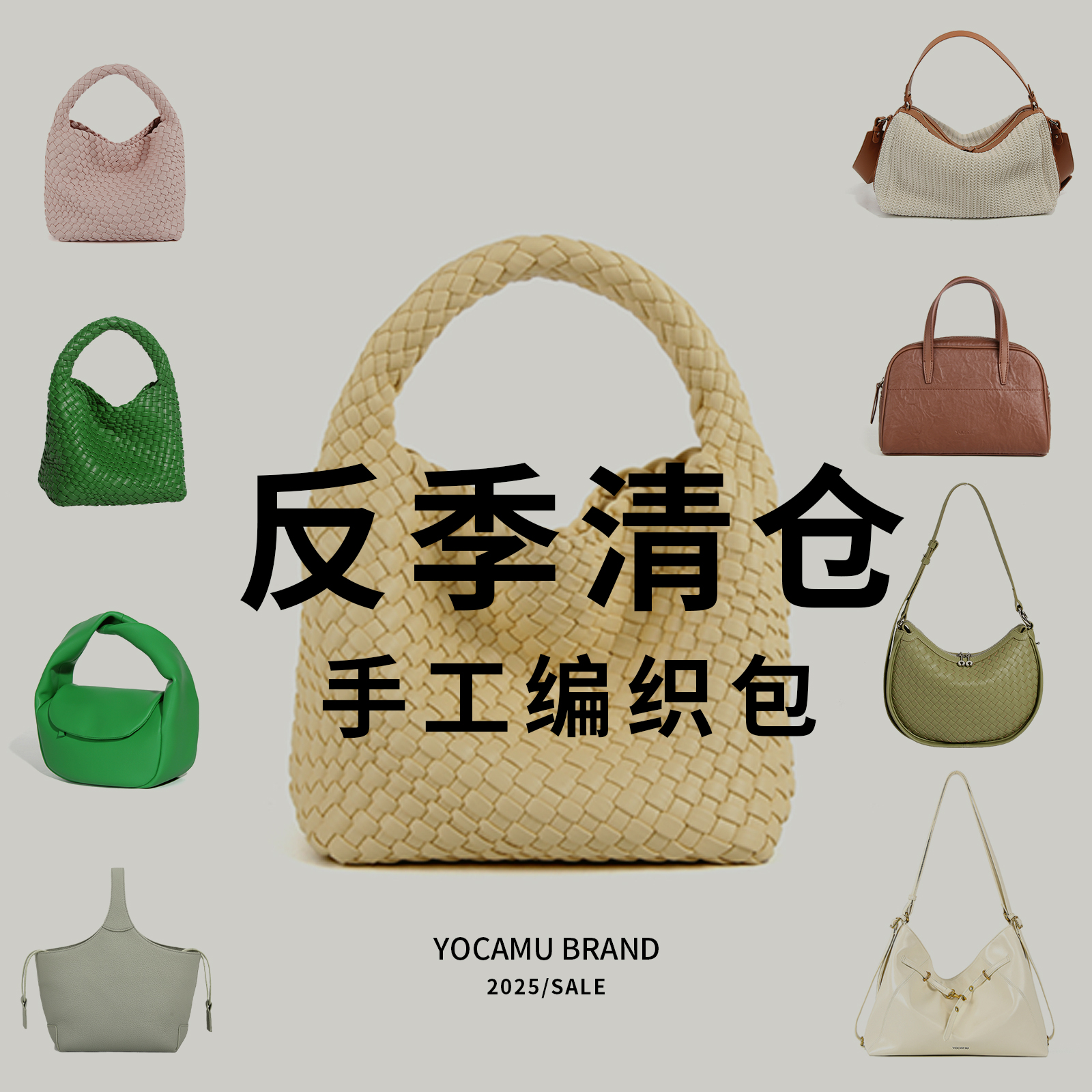 YOCAMU真皮大容量单肩包女斜挎包