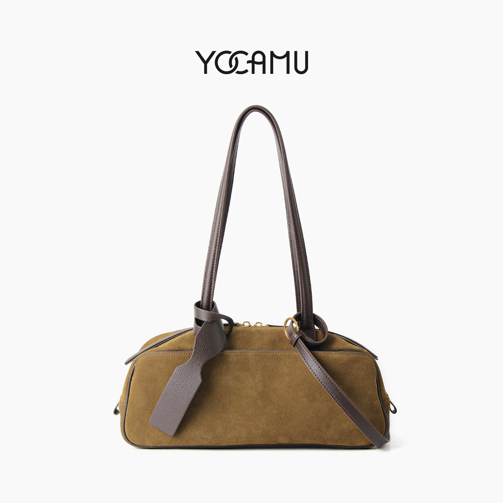 磨砂牛皮保龄球包新款真皮单肩包