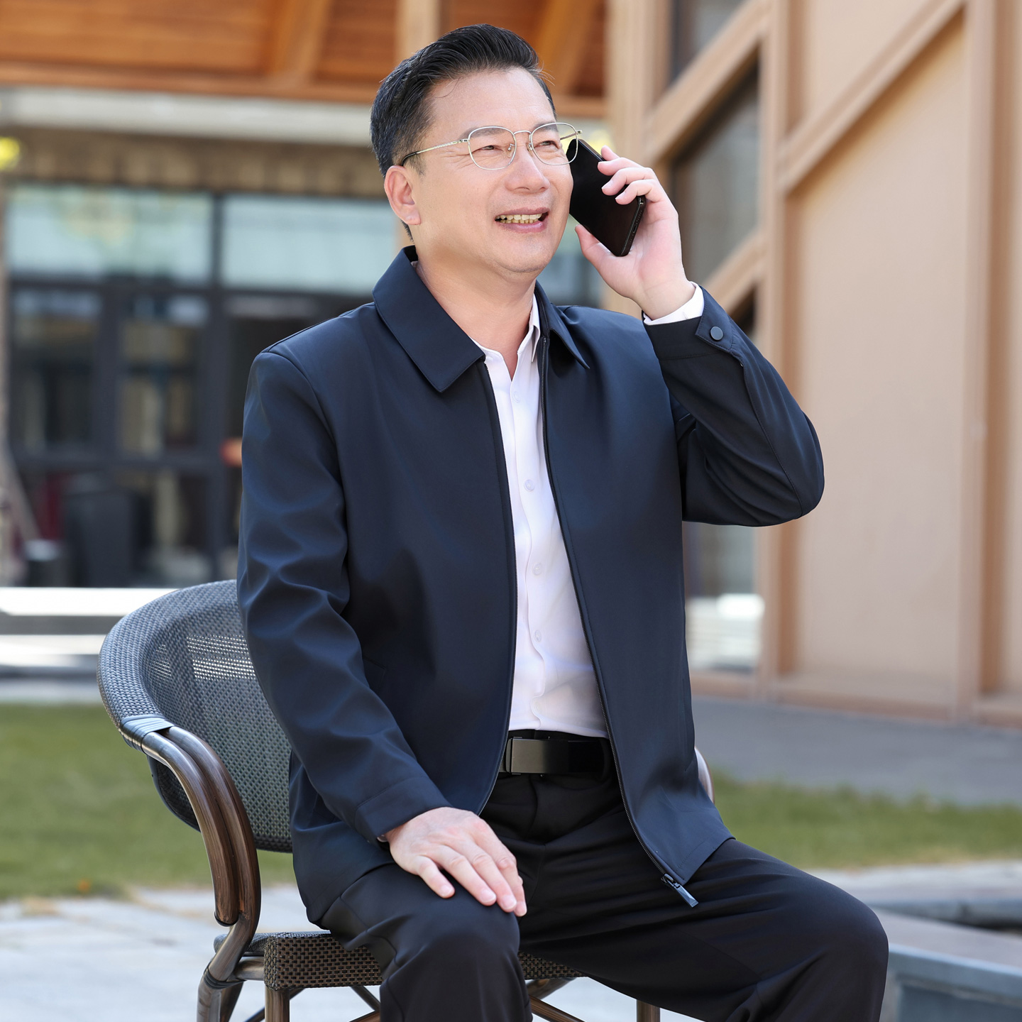 男士秋季爸爸外套男宽松上衣秋装