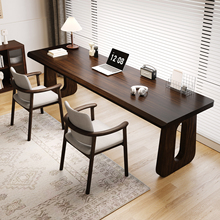 2025新款南美胡桃木书桌家用办公桌实木电脑桌写字桌靠墙书房书桌