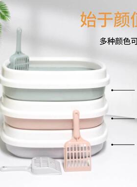 超大号猫砂盆开放式半封闭猫砂盆防臭猫厕所宠物清洁用品现货