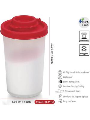 美式餐厅家用厨房迷你调味罐Salt and pepper Spice Shaker 红色