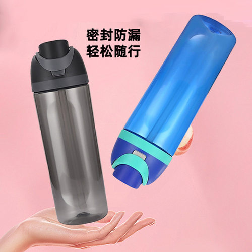 2024爆款现货大容量直饮吸管双饮杯简约高颜值便携杯新款塑料杯子