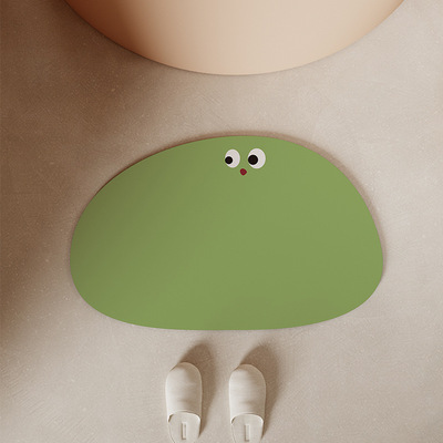 新款 卡通浴室吸水地垫家用软硅藻泥厕所门口异形小地毯门垫进门