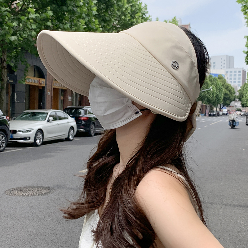 户外防紫外线空顶帽女夏季可折叠
