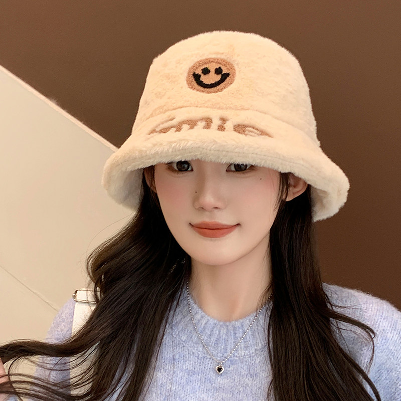渔夫帽女秋冬高级感气质百搭笑脸刺绣盆帽日系毛茸茸防寒保暖帽子,服饰配件/皮带/帽子/围巾,帽子,淘宝优惠券,粉丝福利购,淘宝优惠卷