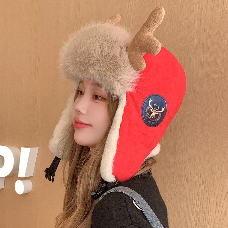 骑车加绒加厚护耳保暖神器雷锋帽