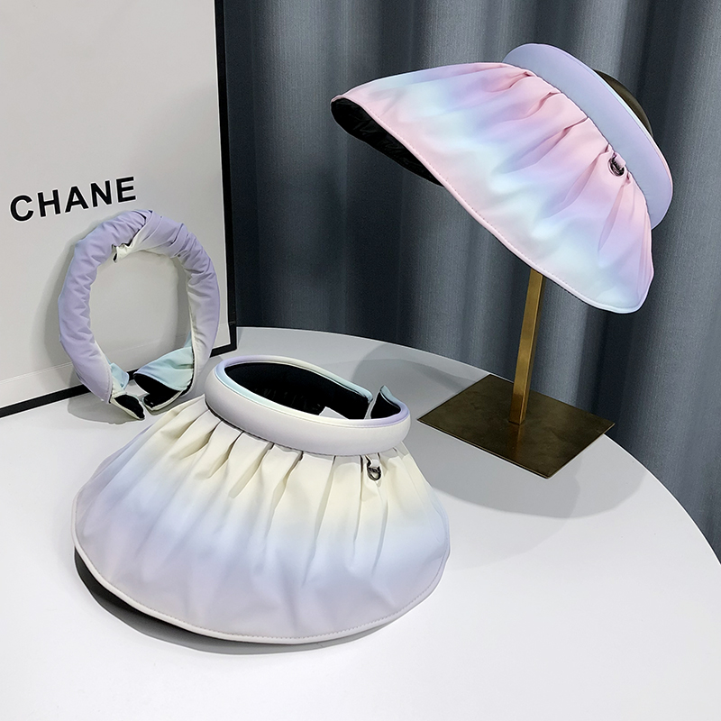 羡项渐变色贝壳防晒帽女防紫外线