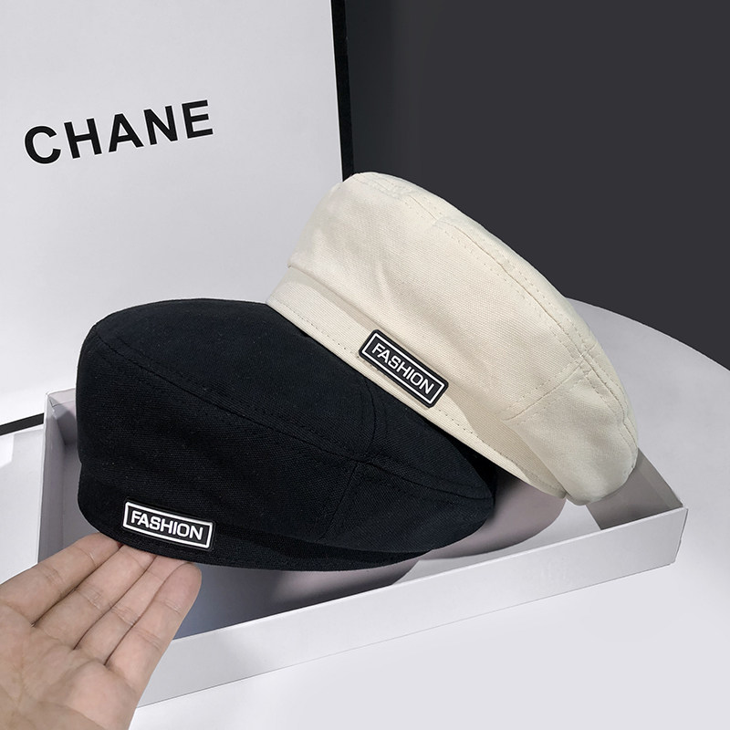 甜酷女黑色八角复古画家帽贝雷帽