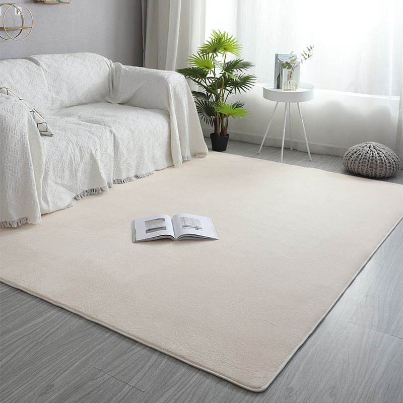 奶油风地毯客厅茶几毯素色整铺