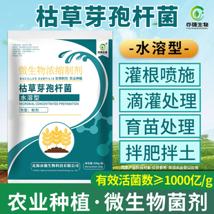 1000亿全水溶枯草芽孢杆菌降低枯萎青枯烂根姜瘟根腐重茬微生物菌