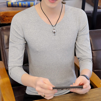 打底衬衣长袖贴身薄款低领t恤