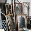 American country Garden False window decorate Wall hanging Vintage Style Do the old Iron art mirror Solitary