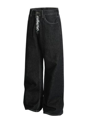 DC+G6821意产原浆出逃赤耳原牛弯刀裤A字牛仔裤破坏宽松高硬度男