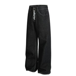 DC+G6821意产原浆出逃赤耳原牛弯刀裤A字牛仔裤破坏宽松高硬度男