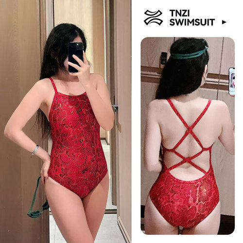 天姿蟒蛇纹性感显瘦连体三角泳衣