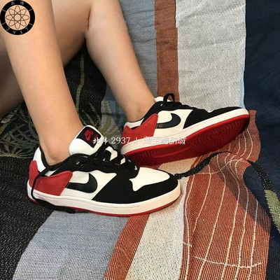 NIKE黑红复古休闲滑板鞋