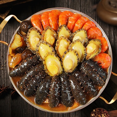 大盆菜加热即食金汤鲍参大盆菜十参十鲍十虾海鲜礼包年夜饭预制菜