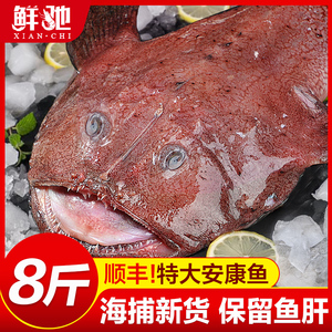 安康鱼新鲜蛤蟆鱼魔鬼鱼刺深海特大鲜活鮟鱇鱼肝鱼肚海鲜水产冷冻