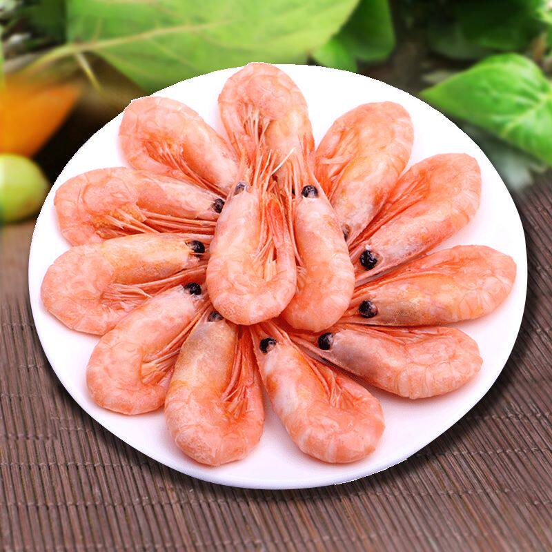 头籽北极甜虾冰虾刺身元宝虾北极熊腹籽虾类甜虾即食