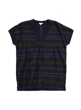 女款英伦轻奢Jigs@w紫色v领套头针织衫短袖上衣