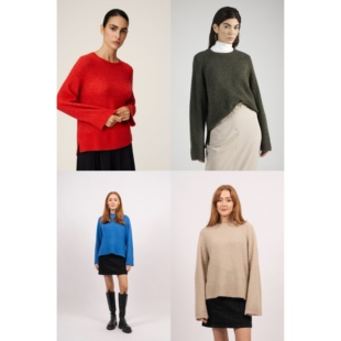 丹麦极简MC 羊驼毛/羊毛 Ceara Hope连肩套头针织衫 七色