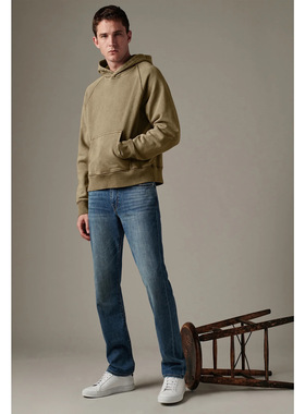 洛杉矶轻奢j*e's 男款 ASHER蓝色水洗中腰修身直筒牛仔裤