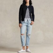 美系经典 多色可选 毛衣外套 复古扭绳pony刺绣长袖 针织开衫