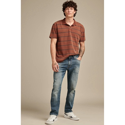 美系中产LB410蓝色做旧直筒裤