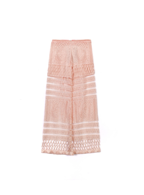 美系轻奢@lexis 女款 蕾丝镂空阔腿直筒休闲裤 两色