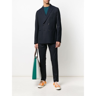 NOODLES国专撤柜意产意系男士高级成衣SP复古羊毛苎麻混纺西服