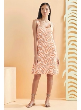 美系独立设计师MO$238 Marlowe斑马纹修身方领套头针织连衣裙两色