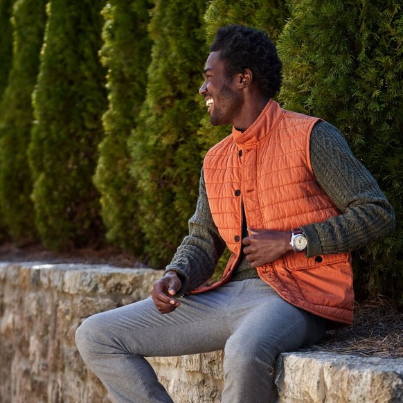 美系高端成衣PM 男款 $230 成衣染色 户外防水绗缝立领马甲外套