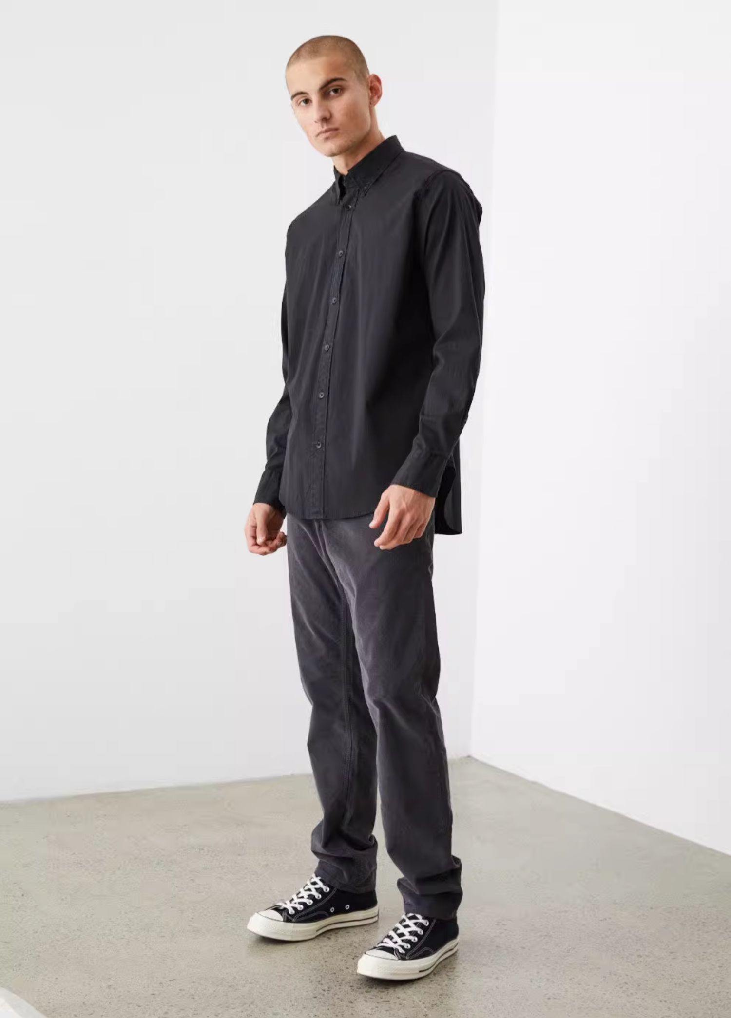 纽约轻奢R&B 男款 Fit 2弹力修身府绸薄款长袖衬衫 公价195$