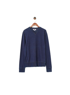 美系J高端复古线W&B 男款 棉质 复古毛圈蓝染圆领套头长袖卫衣