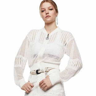 意系高街D 针织开衫 棉麻 薄款 夹克 Nico条纹长袖 无性别