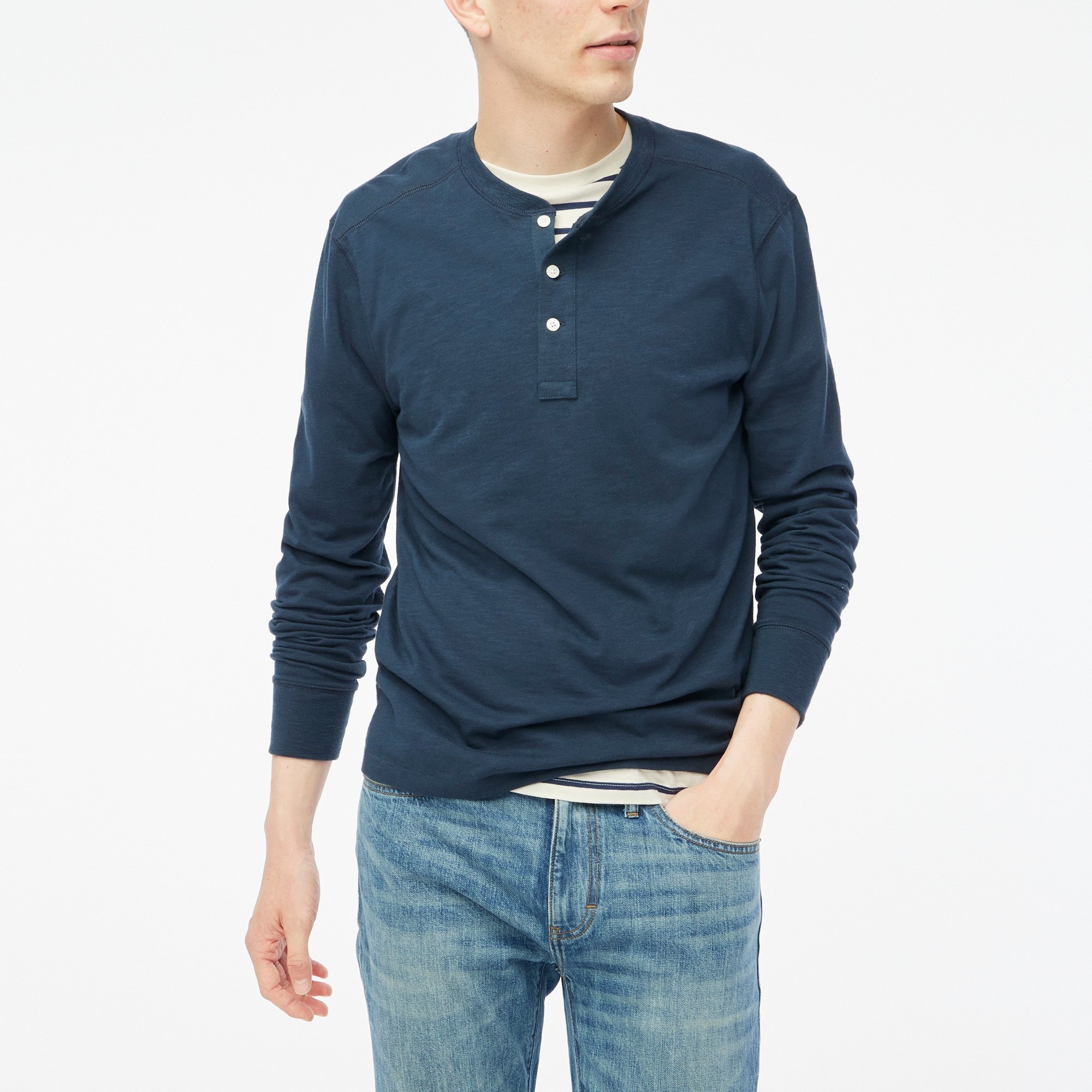 美系J 男款 棉质 纯色圆领纽扣长袖基础款亨利衫T恤 多色,男装,T恤,淘宝优惠券,粉丝福利购,淘宝优惠卷