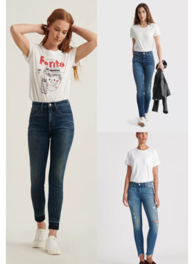 美系复古单宁LB 女款 AVA/Bridgette水洗紧身牛仔裤 两款合集