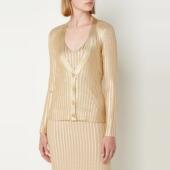 Gerty Foil print涂层罗纹弹力修身 英伦轻奢TB 女款 针织开衫