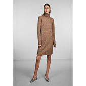 丹麦极简Y@S julietta咖色线形裁剪高领套头长袖 针织裙