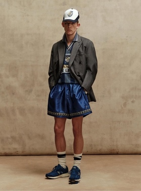 纽约复古街头ALD 男款 经典刺绣松紧腰足球休闲短裤 三色