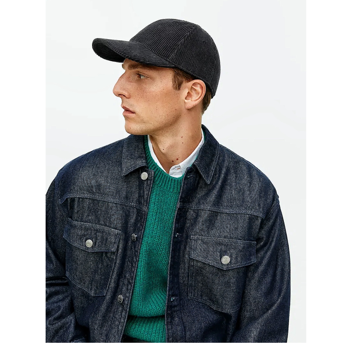 北欧一张纸灯芯绒棒球帽鸭舌帽