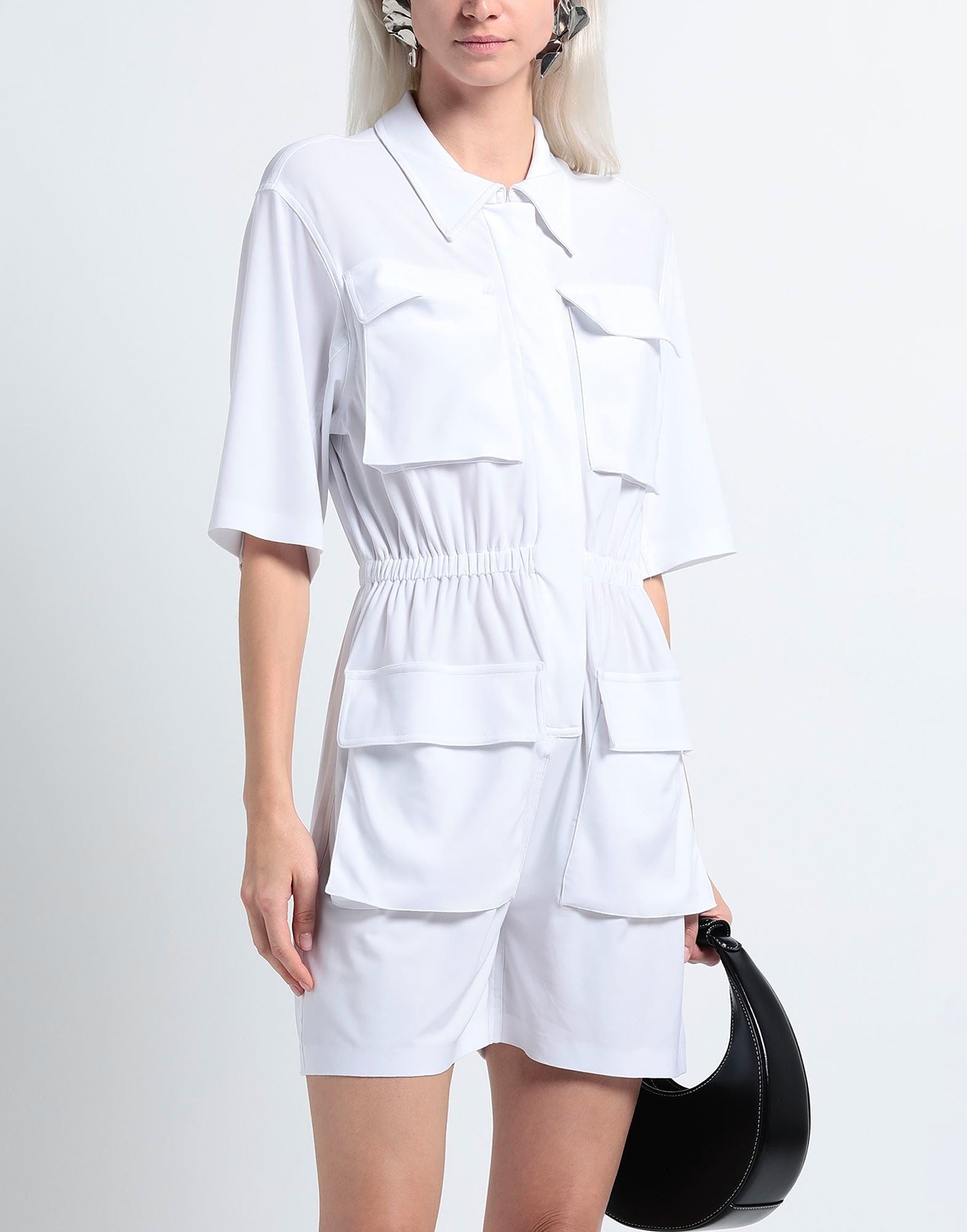 未来复古纽约设计师NK 女款 白色多口袋工装短袖连体裤,女装/女士精品,连体衣/裤,淘宝优惠券,粉丝福利购,淘宝优惠卷