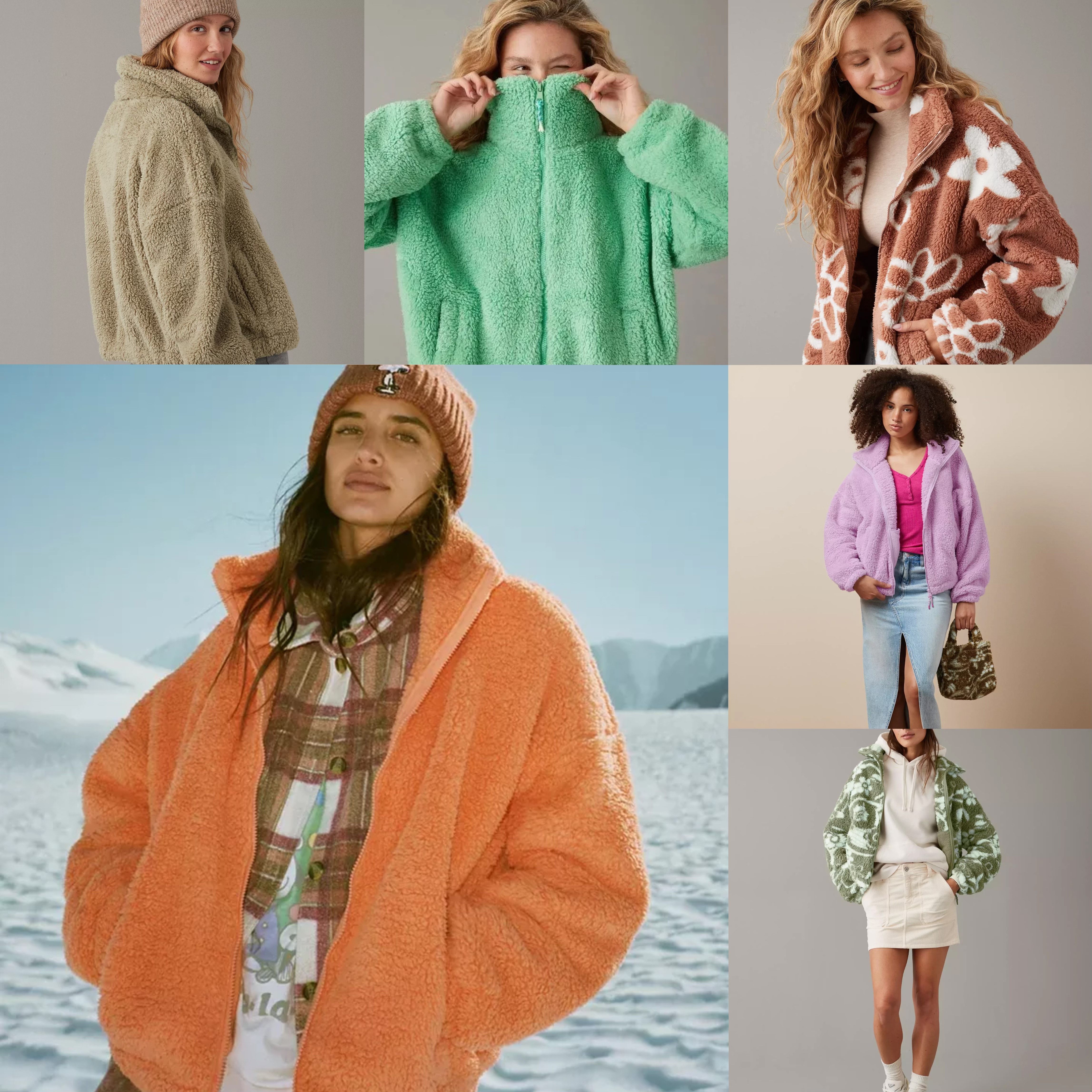 美系小众AE 女款 秋冬保暖摇粒绒短款拉链立领外套 多色,女装/女士精品,短外套,淘宝优惠券,粉丝福利购,淘宝优惠卷