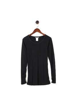 小众T*ermo 女款 休闲罗纹圆领套头长袖修身针织T恤