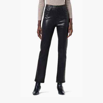 洛杉矶丹宁H黑色涂层裁剪直筒裤